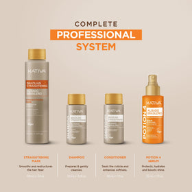 Close-up of KATIVA keratin application process