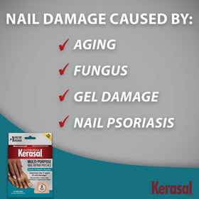 Close-up of Kerasal nail repair patch on a finger