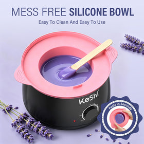 Close-up of KeShi wax warmer with adjustable temperature dial