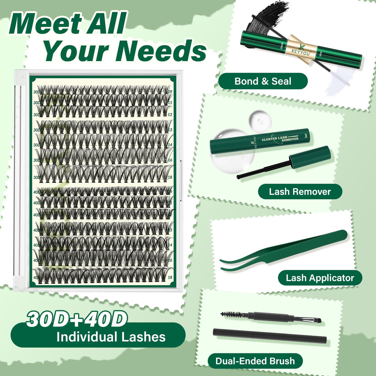 Close-up of KEYYOU anti-stick tweezers included in the kit