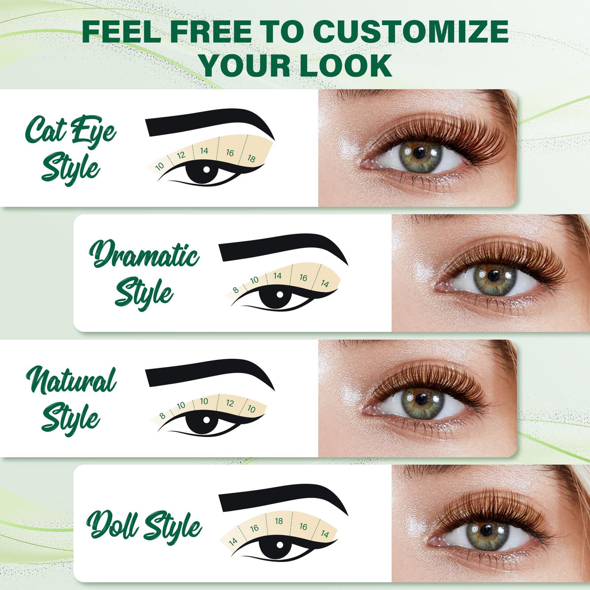 Close-up of KEYYOU Brown Lash Clusters texture