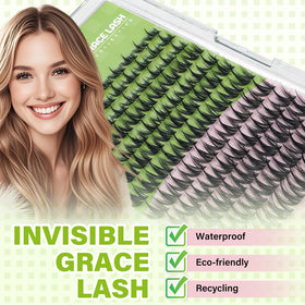 Close-up of KEYYOU Chispa Lash Clusters showing individual lash clusters