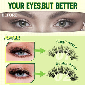 Close-up of KEYYOU cluster lashes in various lengths