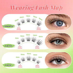 Close-up of KEYYOU cluster lashes with invisible band