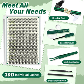 Close-up of KEYYOU false lashes in mixed lengths
