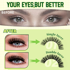Close-up of KEYYOU lash clusters in various lengths