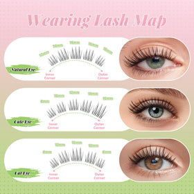 Close-up of KEYYOU lash clusters in various sizes