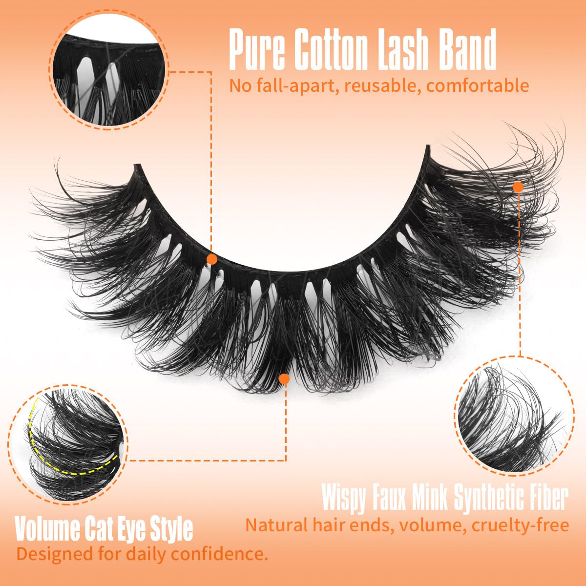 Close-up of Kiromiro Mink False Eyelashes with fluffy texture