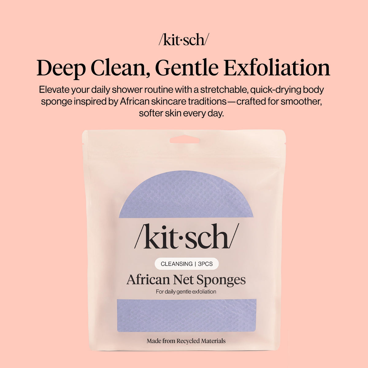 Close-up of Kitsch African Net Sponge texture and design