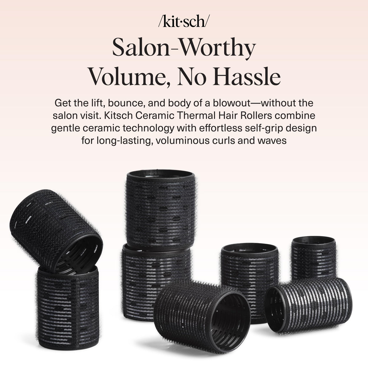 Close-up of Kitsch Ceramic Hair Rollers with thermal design