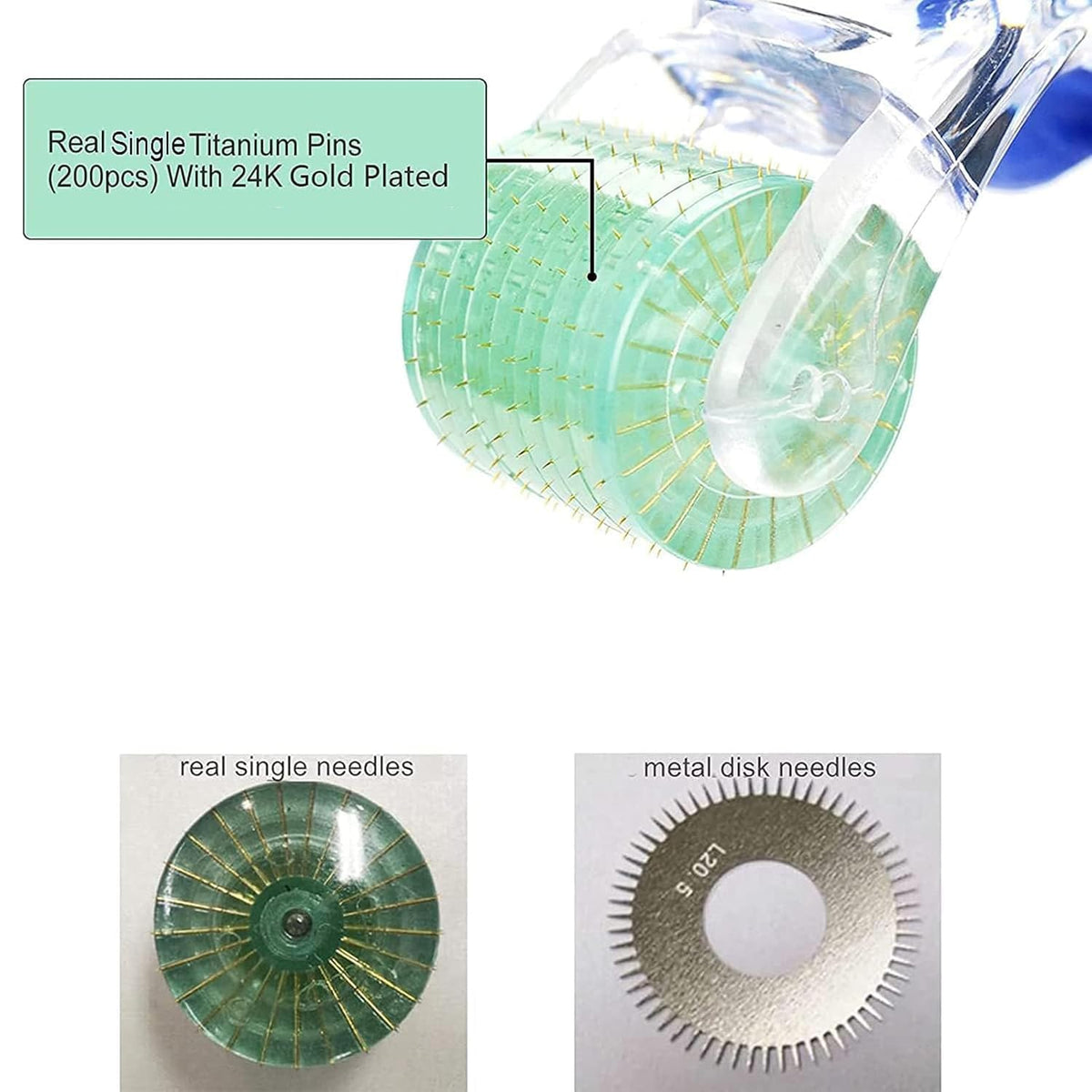 Close-up of Koi Beauty Derma Roller showing microneedles