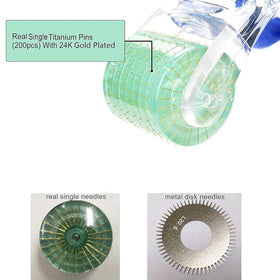 Close-up of Koi Beauty Derma Roller titanium microneedles