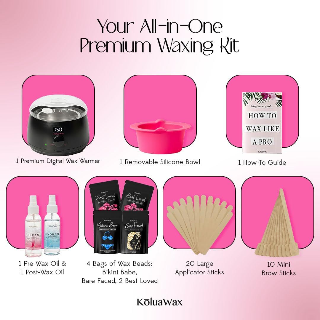 Close-up of KoluaWax digital wax warmer with silicone pot