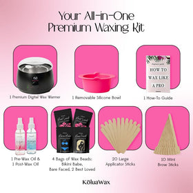 Close-up of KoluaWax digital wax warmer with silicone pot