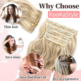 Close-up of KooKaStyle Beach Blonde hair extensions