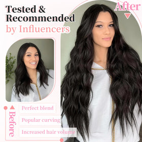 Close-up of KooKaStyle Clip in Hair Extensions clips