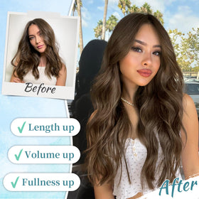 Close-up of KooKaStyle Clip in Hair Extensions clips
