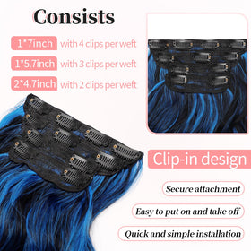 Close-up of KooKaStyle Clip in Hair Extensions showing clips