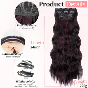 Close-up of KooKaStyle clip-in hair extensions with stainless steel clips