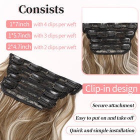 Close-up of KooKaStyle hair extensions clips