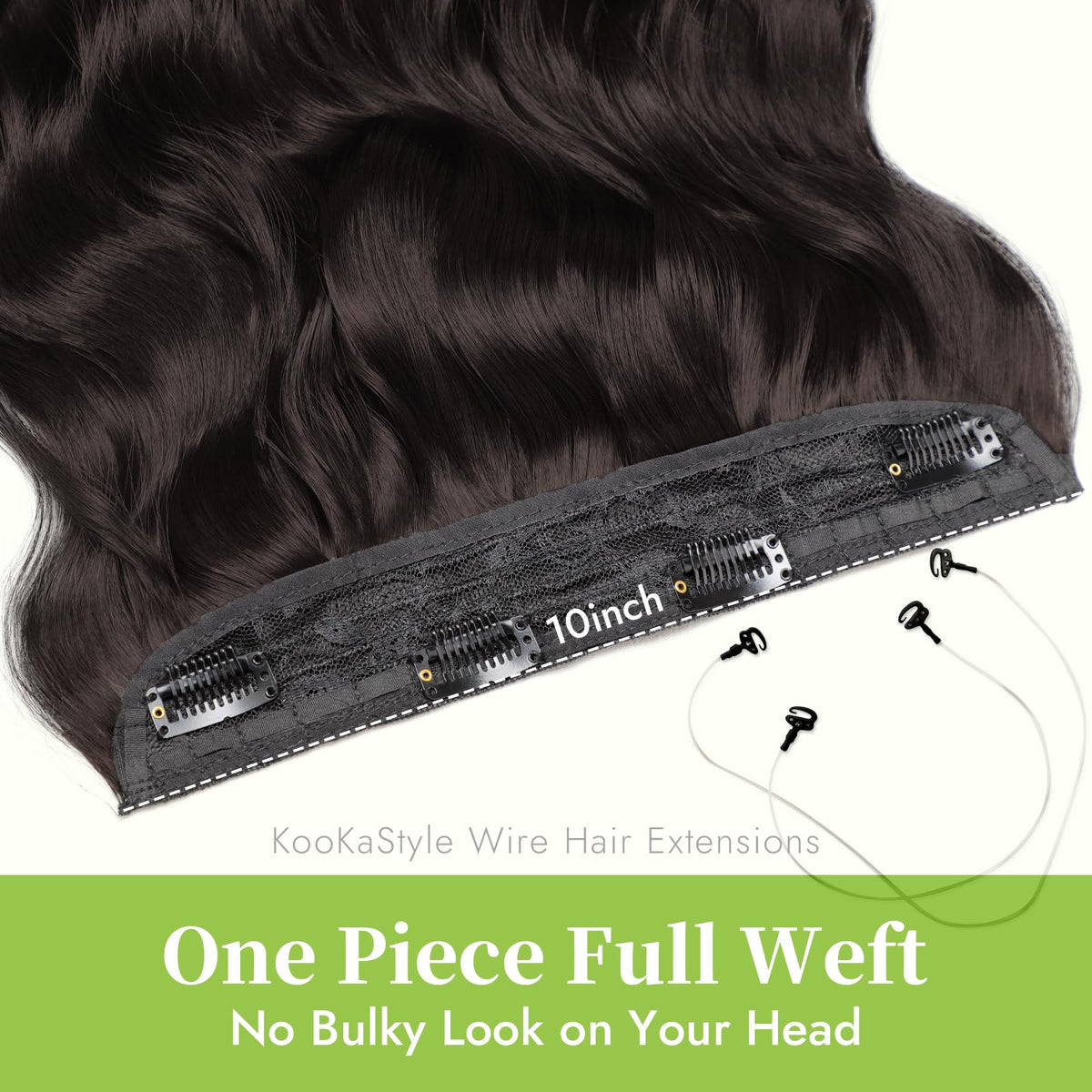 Close-up of KooKaStyle hair extensions clips