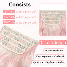 Close-up of KooKaStyle hair extensions clips and wefts