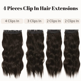 Close-up of KooKaStyle Wavy Thick Clip in Hair Extensions clips