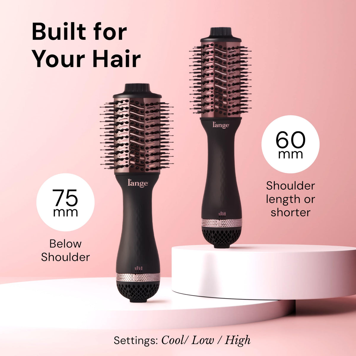 Close-up of L'ANGE HAIR Blow Dryer Brush barrel