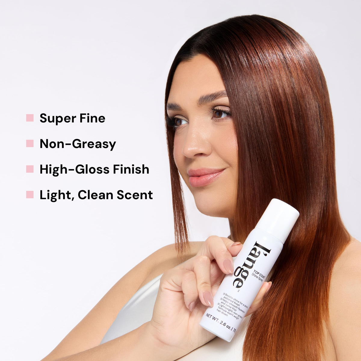 Close-up of L'ANGE HAIR Top Coat Shine Spray nozzle