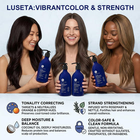 Close-up of L LUSETA Blue Shampoo texture