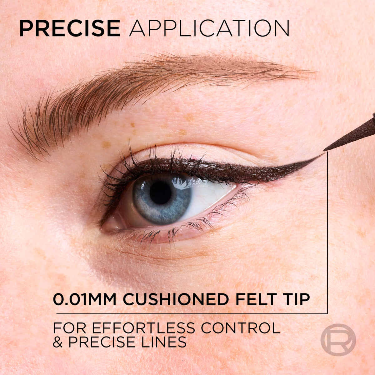 Close-up of L'Oreal Paris Liquid Eyeliner felt tip