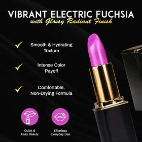 Close-up of L'Paige Electric Fuchsia Lipstick bullet