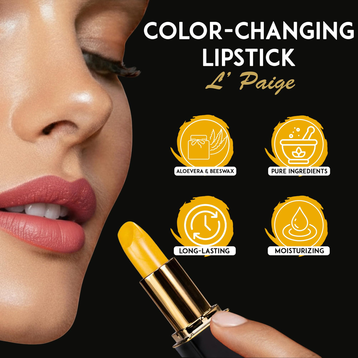 Close-up of L'Paige lipstick texture on lips