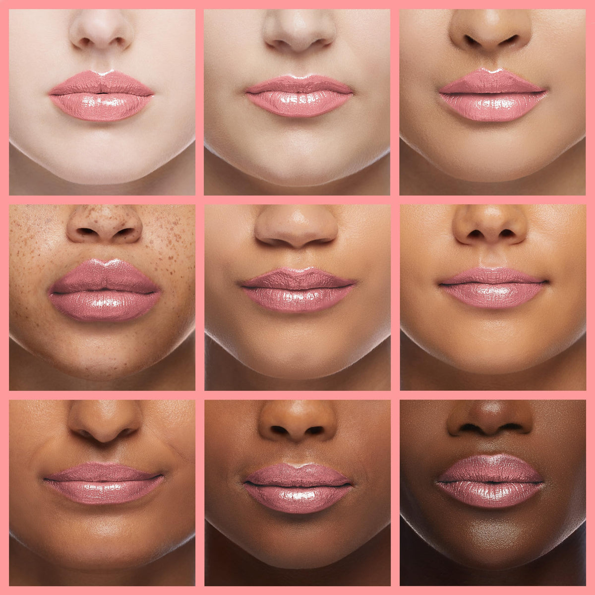 Close-up of L'Paige Shimmery Ice Lipstick Frosted Pink L44 bullet