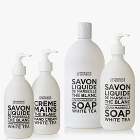 Close-up of La Compagnie de Provence Liquid Marseille Soap pump dispenser