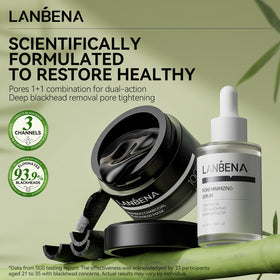 Close-up of LANBENA Bamboo Charcoal Pore Strips in packaging