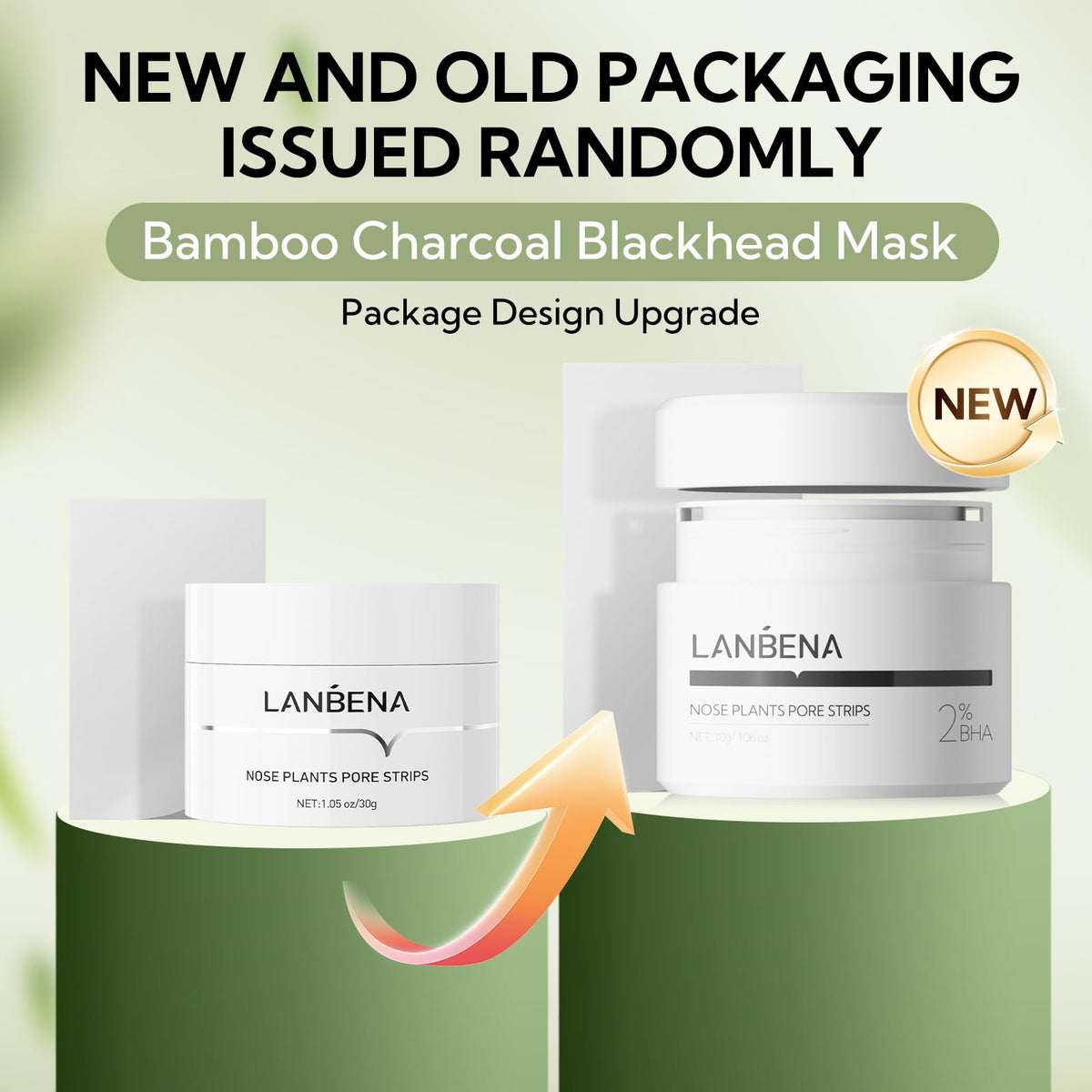 Close-up of LANBENA pore solution serum bottle