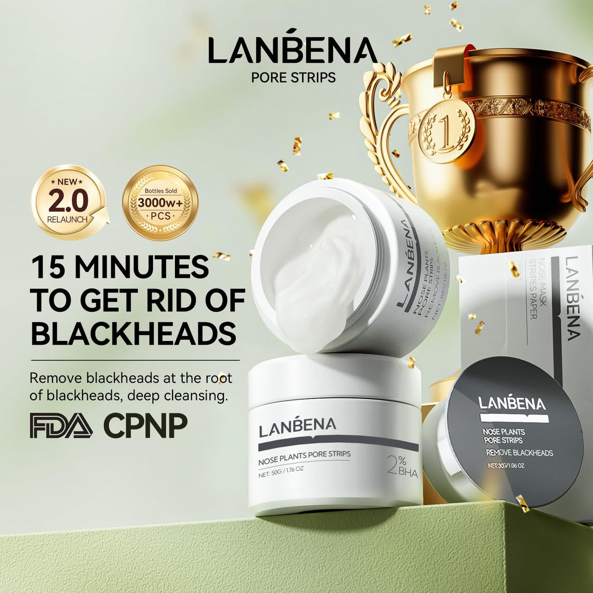 Close-up of LANBENA Pore Strips texture and application
