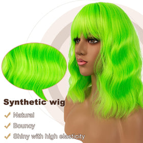 Close-up of LANCAINI Short Bob Wig bangs