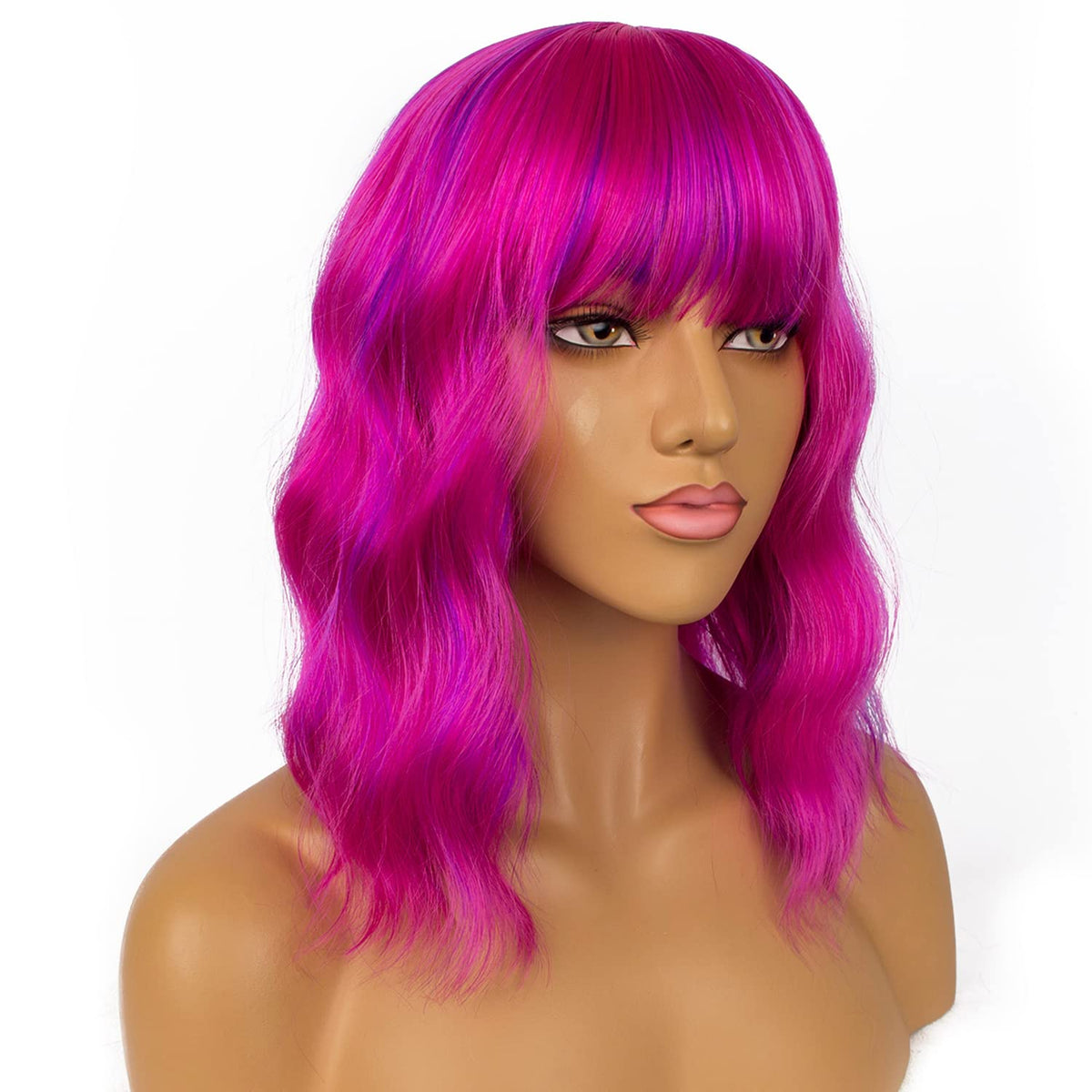 Close-up of LANCAINI Short Bob Wig bangs detail