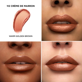 Close-up of Lancôme L'Absolu Rouge lipstick bullet in 112 Crème De Marron