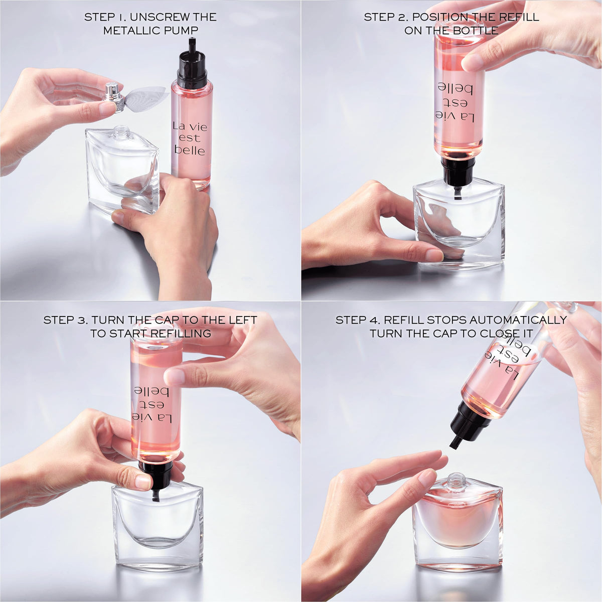 Close-up of Lancôme La Vie Est Belle Eau de Parfum bottle neck