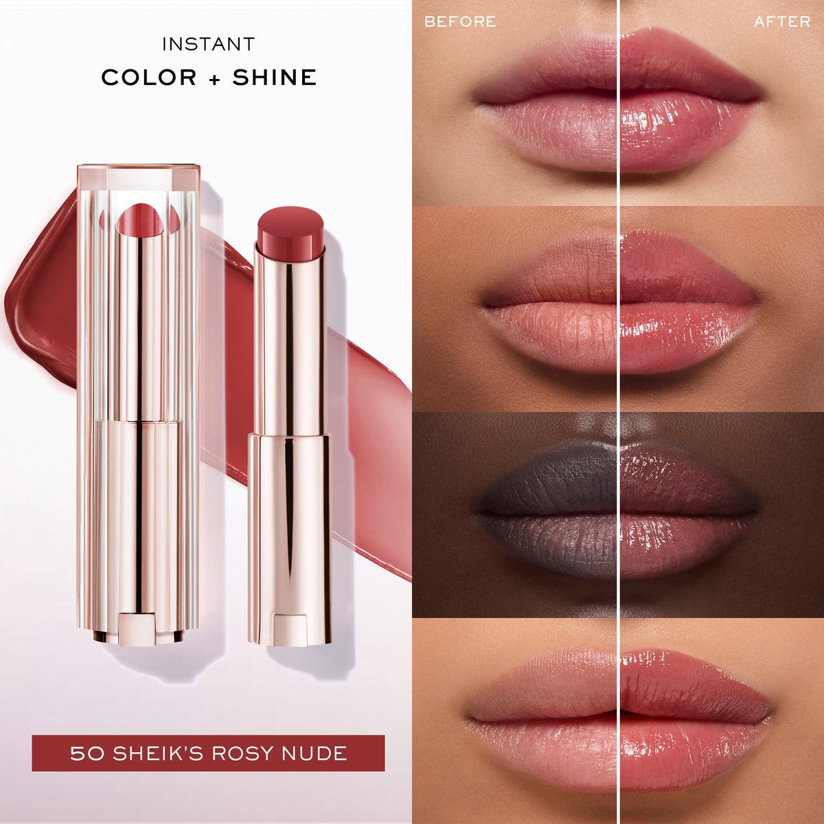 Close-up of Lancôme Lip Idôle ButterGlow Hydrating Lip Balm texture