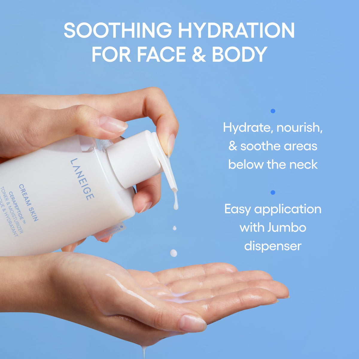 Close-up of LANEIGE Cream Skin Face Toner texture