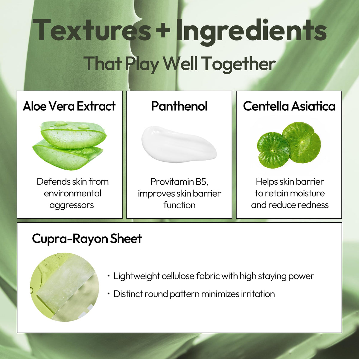 Close-up of LAPCOS Aloe Sheet Mask texture