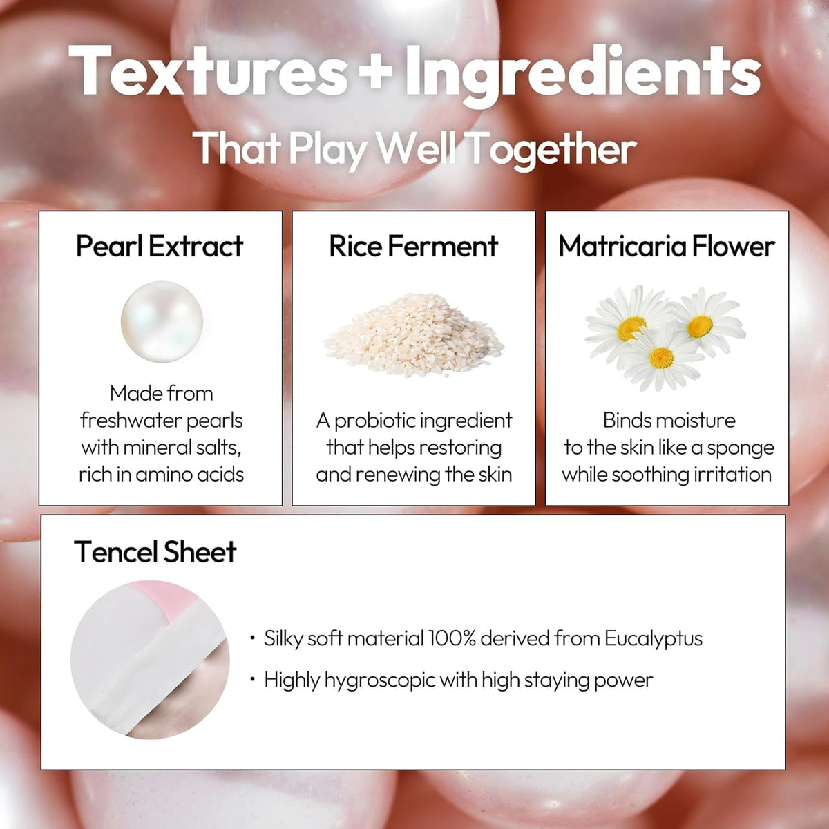 Close-up of LAPCOS Pearl Sheet Mask on a model's face