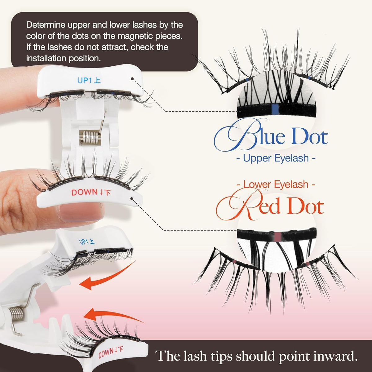Close-up of LASHVIEW Magnetic Eyelashes on model's eyes