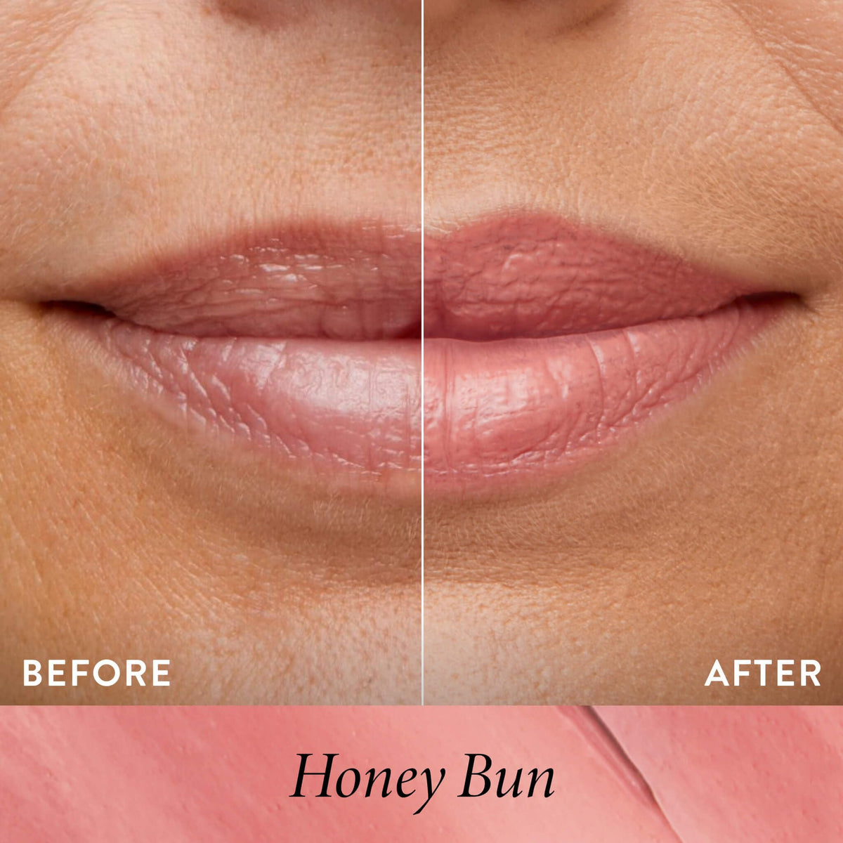 Close-up of LAURA GELLER Honey Bun Lipstick showing marble effect