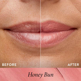 Close-up of LAURA GELLER Honey Bun Lipstick showing marble effect