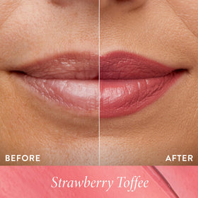 Close-up of LAURA GELLER Italian Marble Sheer Hydrating Lipstick Strawberry Toffee